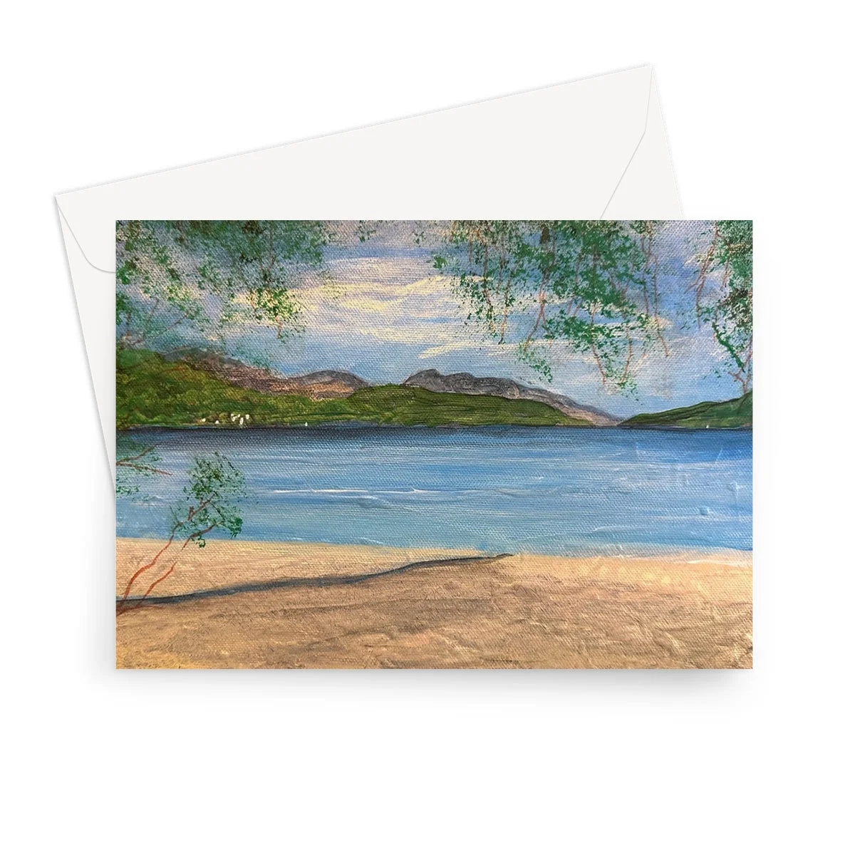 Firkin Point Loch Lomond Greeting Card - Lochs & Mountains Art Gallery Scotland Worldwide Shipping Scottish and Paintings Prints by Artist