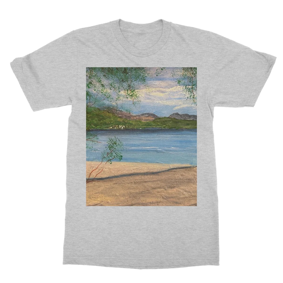 Firkin Point Loch Lomond Softstyle T-shirt - Lochs & Mountains Art Gallery Scotland Worldwide Shipping Scottish and Paintings Prints