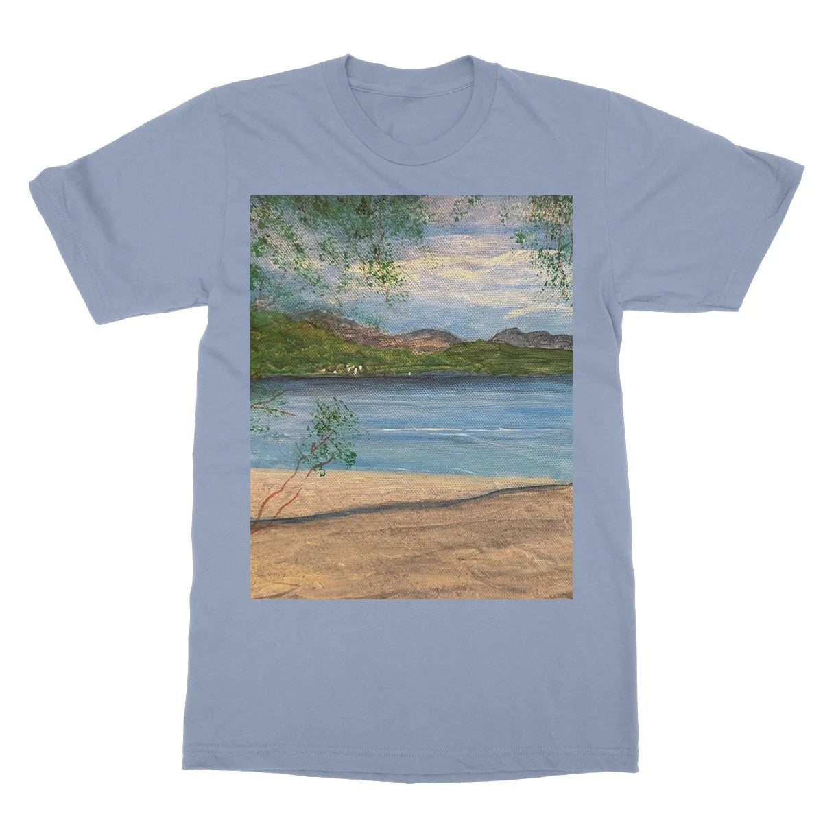 Firkin Point Loch Lomond Softstyle T-shirt - Lochs & Mountains Art Gallery Scotland Worldwide Shipping Scottish and Paintings Prints