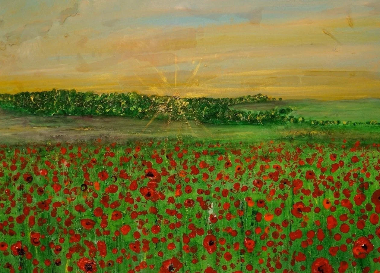 Flanders Fields - World Art Gallery Scotland Worldwide Shipping Vibrant Poppy Field Kevin Hunter Portfolio Giclee Prints