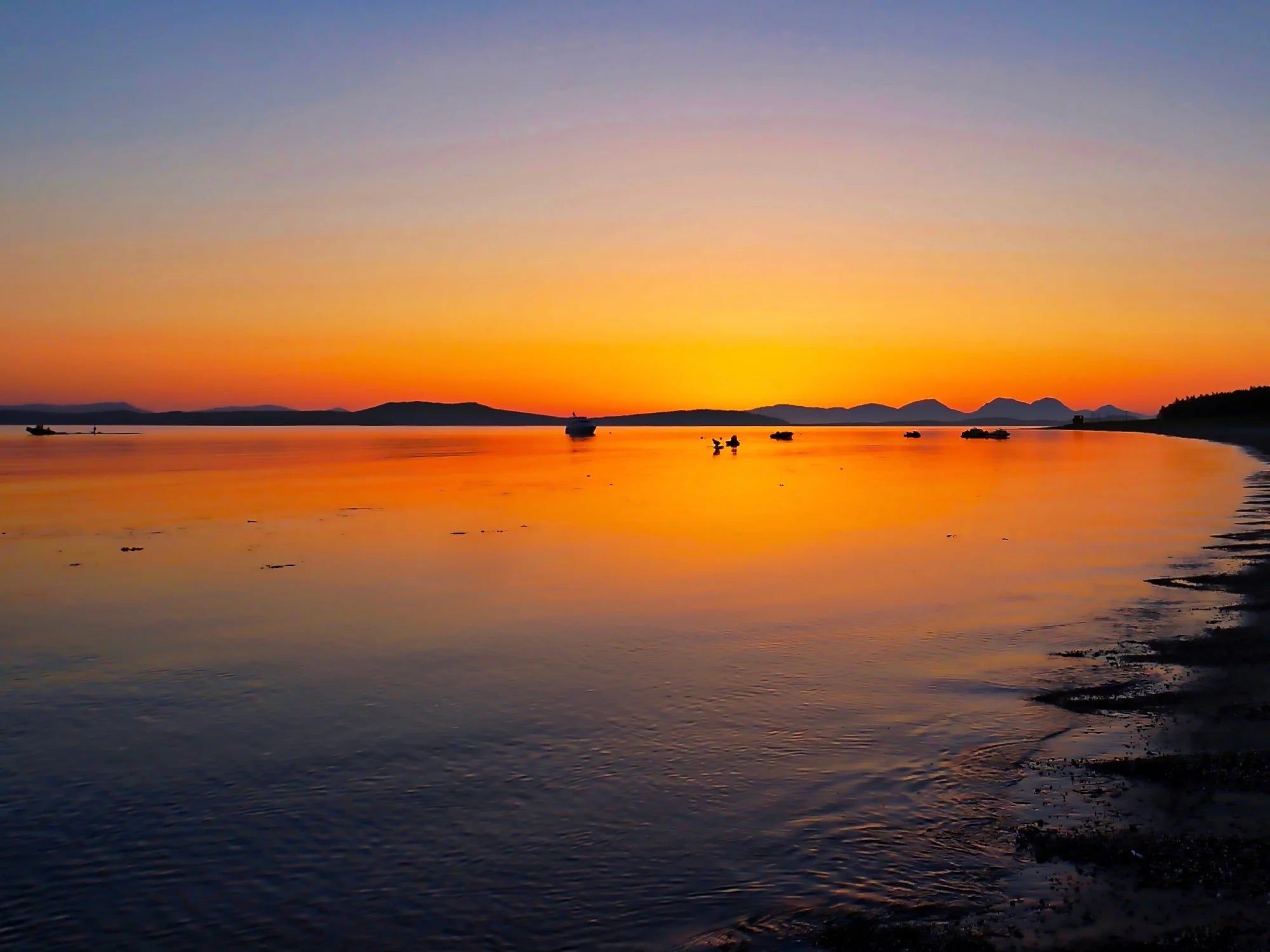 Gigha & Jura Sunset | Photography Prints from Scotland - Hebridean Islands Art Gallery Worldwide Shipping Vibrant Sunset Calm Fine