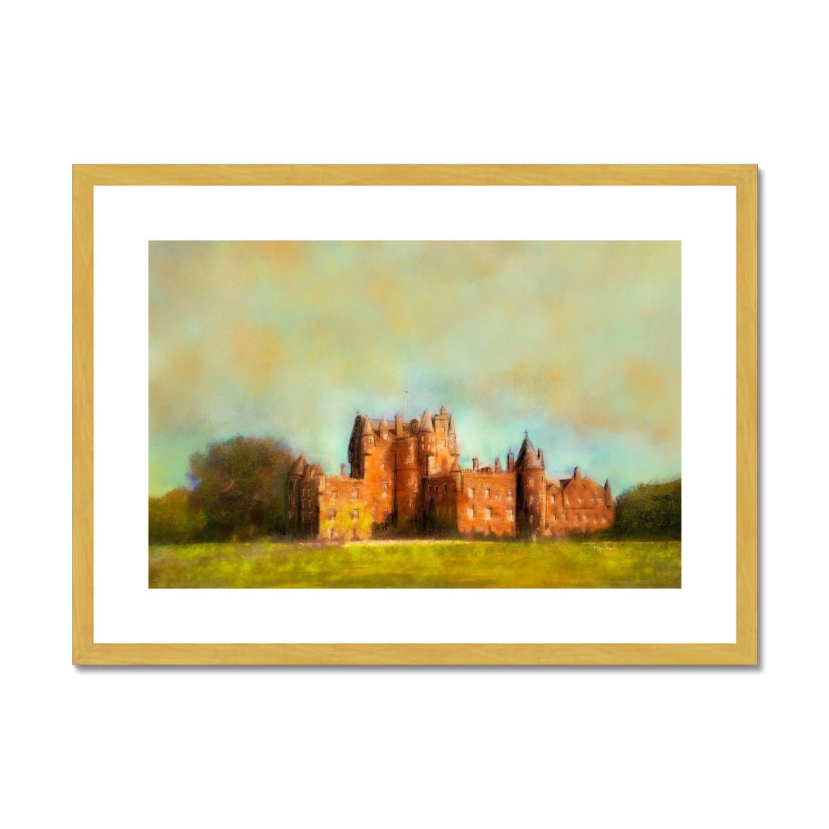 Glamis Castle Painting | Antique Framed & Mounted Prints From Scotland