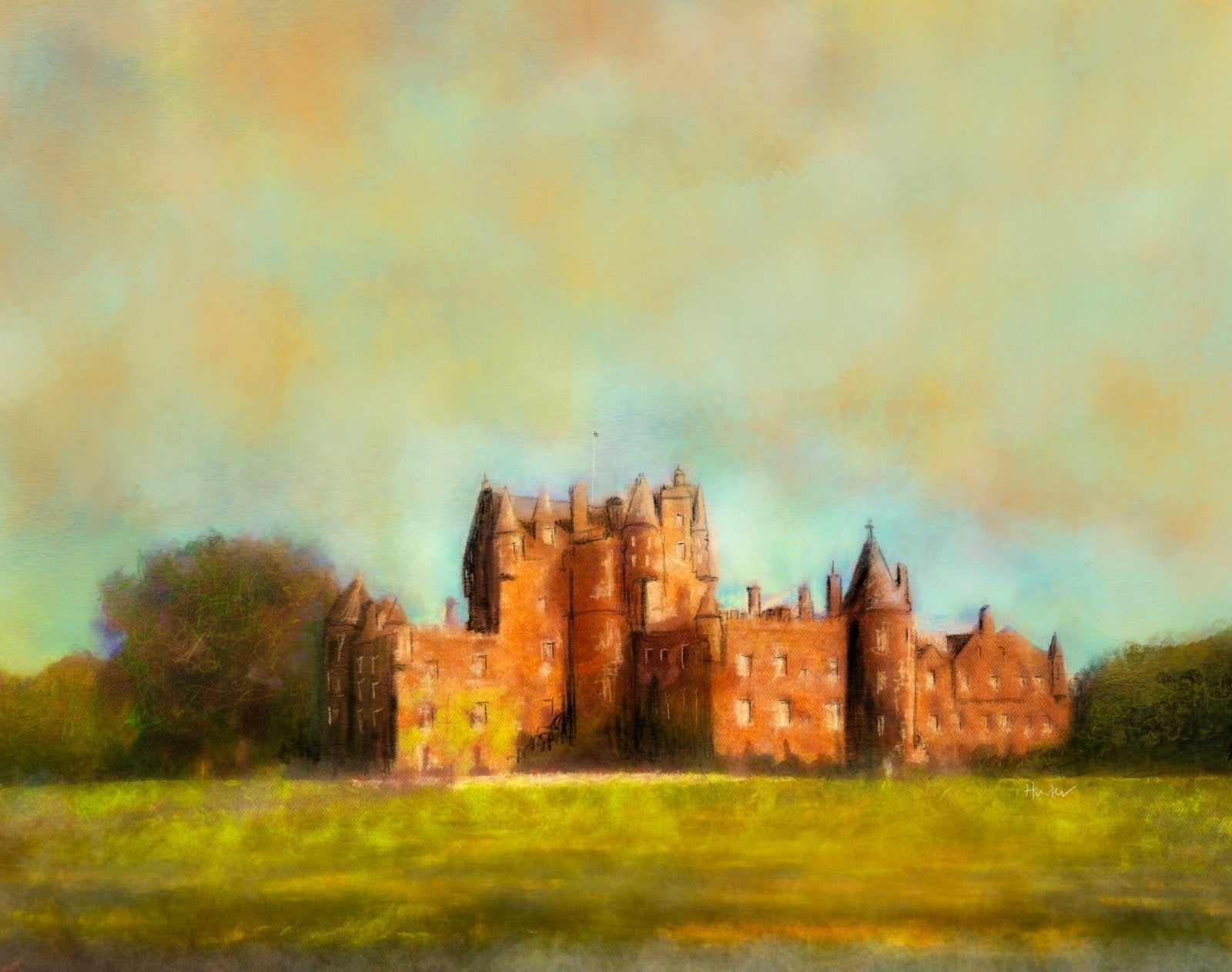 Glamis Castle Painting Fine Art Prints