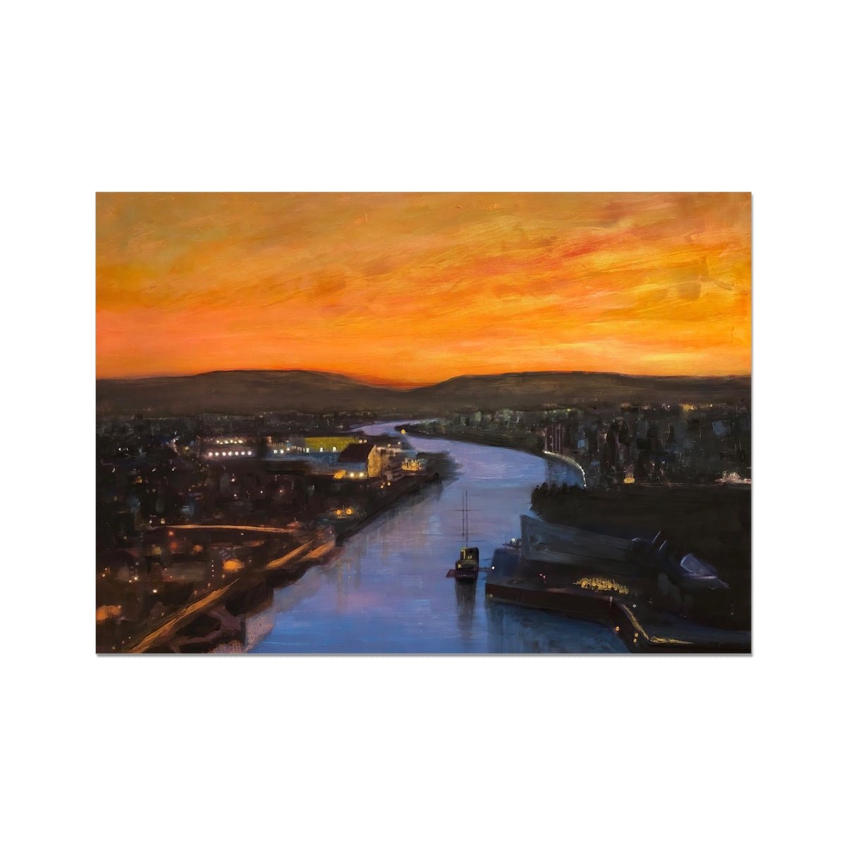 Glasgow Harbour Looking West Painting Scotland | Signed Scottish Fine Art Prints