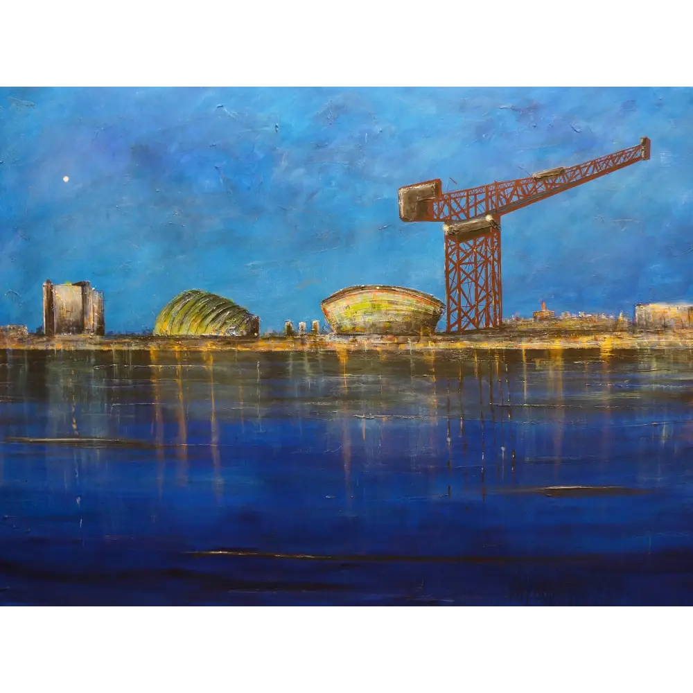 Glasgow Harbour Moonlight Art Prints