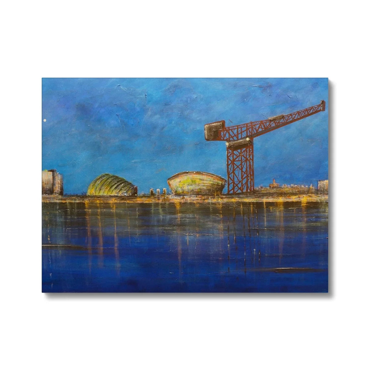 Glasgow Harbour Original Cityscape Painting on Canvas - Edinburgh & Art Gallery Scotland Worldwide Shipping Hunter Scottish Prints