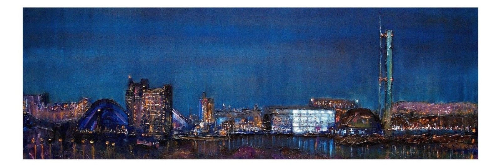 Glasgow-Panoramic Prints-Edinburgh & Glasgow Art Gallery-Paintings, Prints, Homeware, Art Gifts From Scotland By Scottish Artist Kevin Hunter