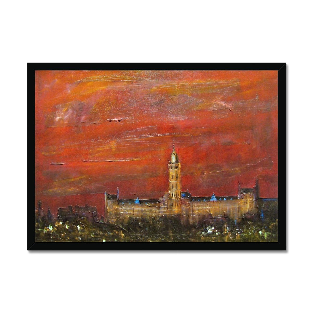 Glasgow University Dusk Painting | Framed Prints From Scotland