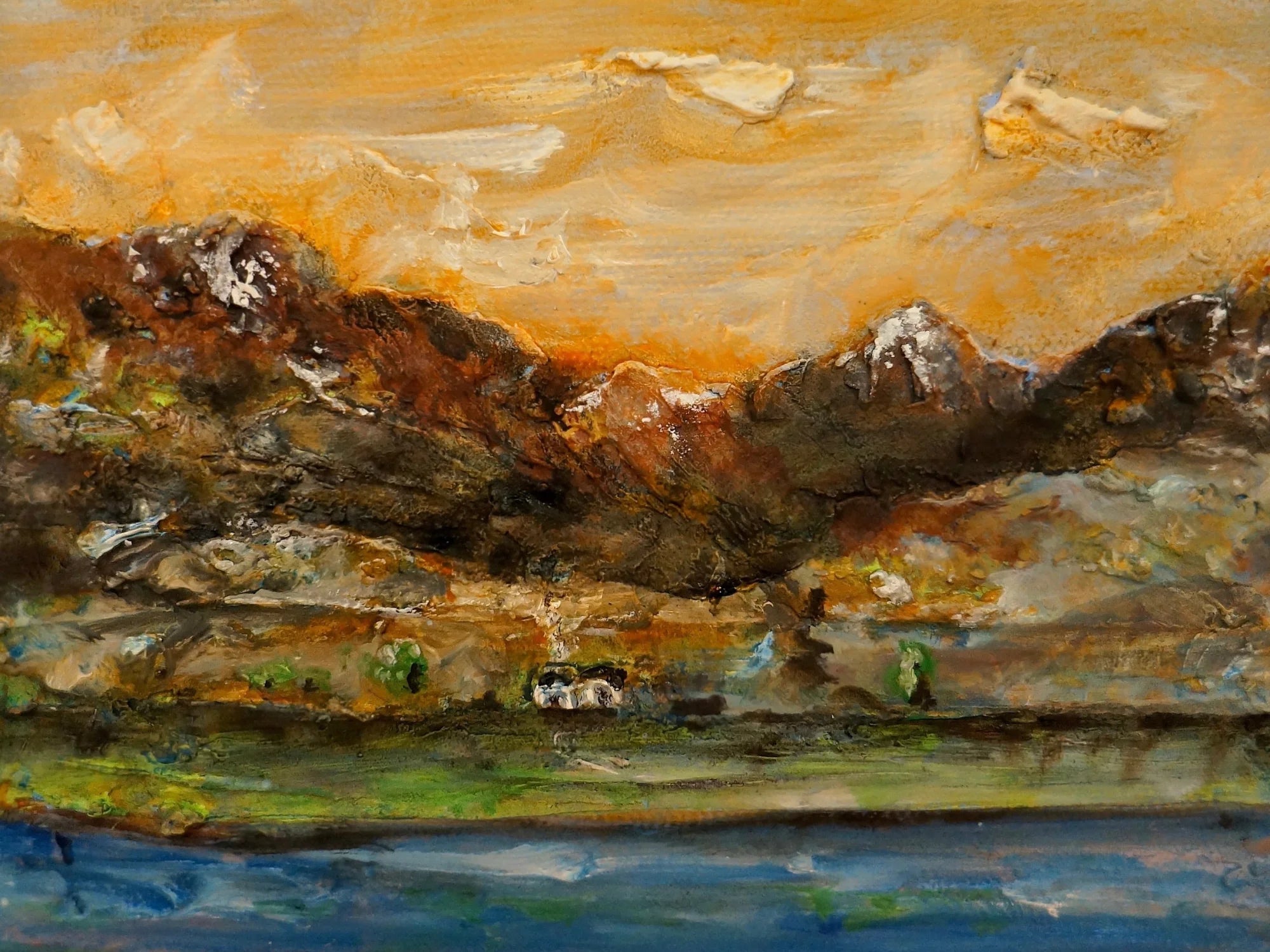 A Glencoe Cottage - Art Gallery Scotland Worldwide Shipping Impasto Mountain Landscape Kevin Hunter Portfolio Giclee Prints