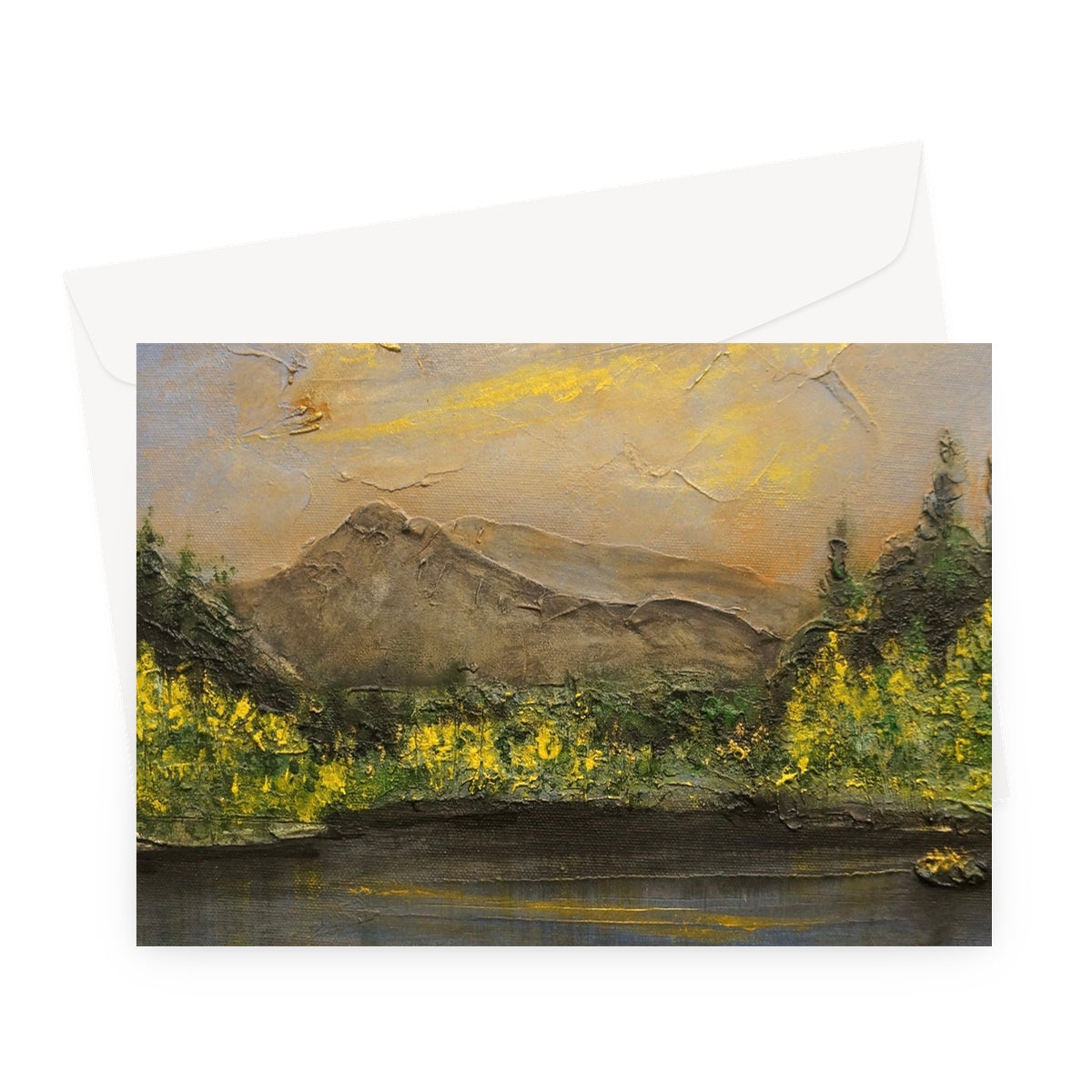 Glencoe Lochan Dusk Scottish Art Gifts Greeting Card