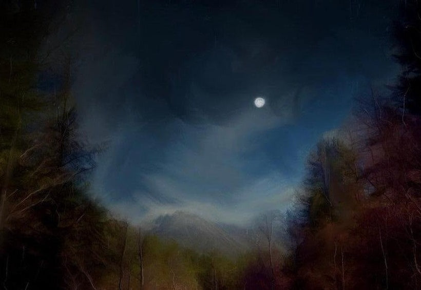 Glencoe Lochan Moonlight Scottish Landscape Painting