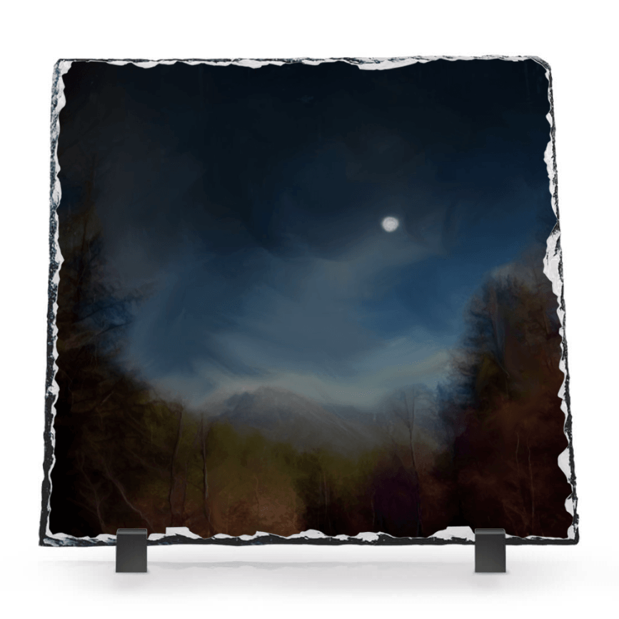 Glencoe Lochan Moonlight Scottish Slate Art