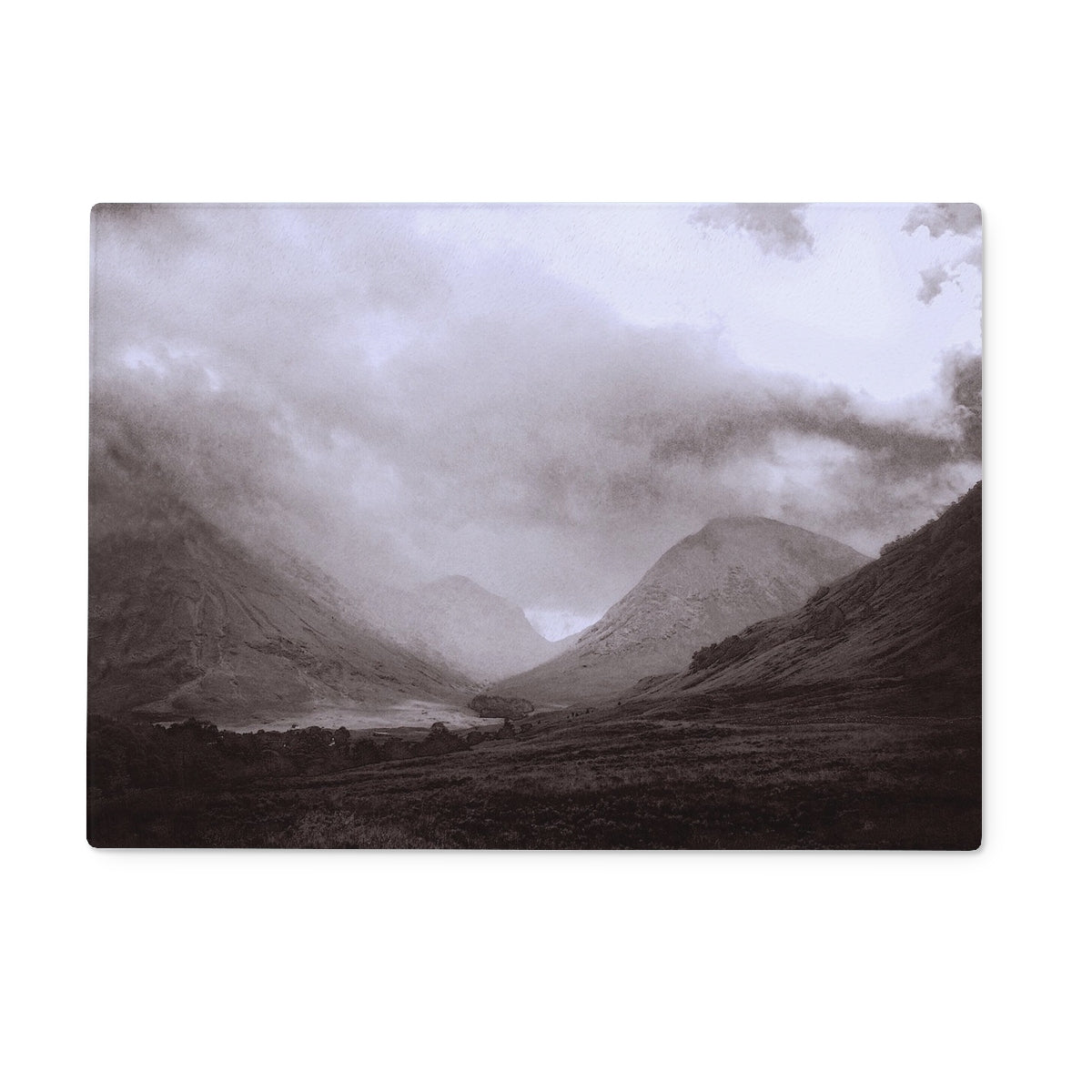 Glencoe Mist Art Gifts Glass Chopping Board