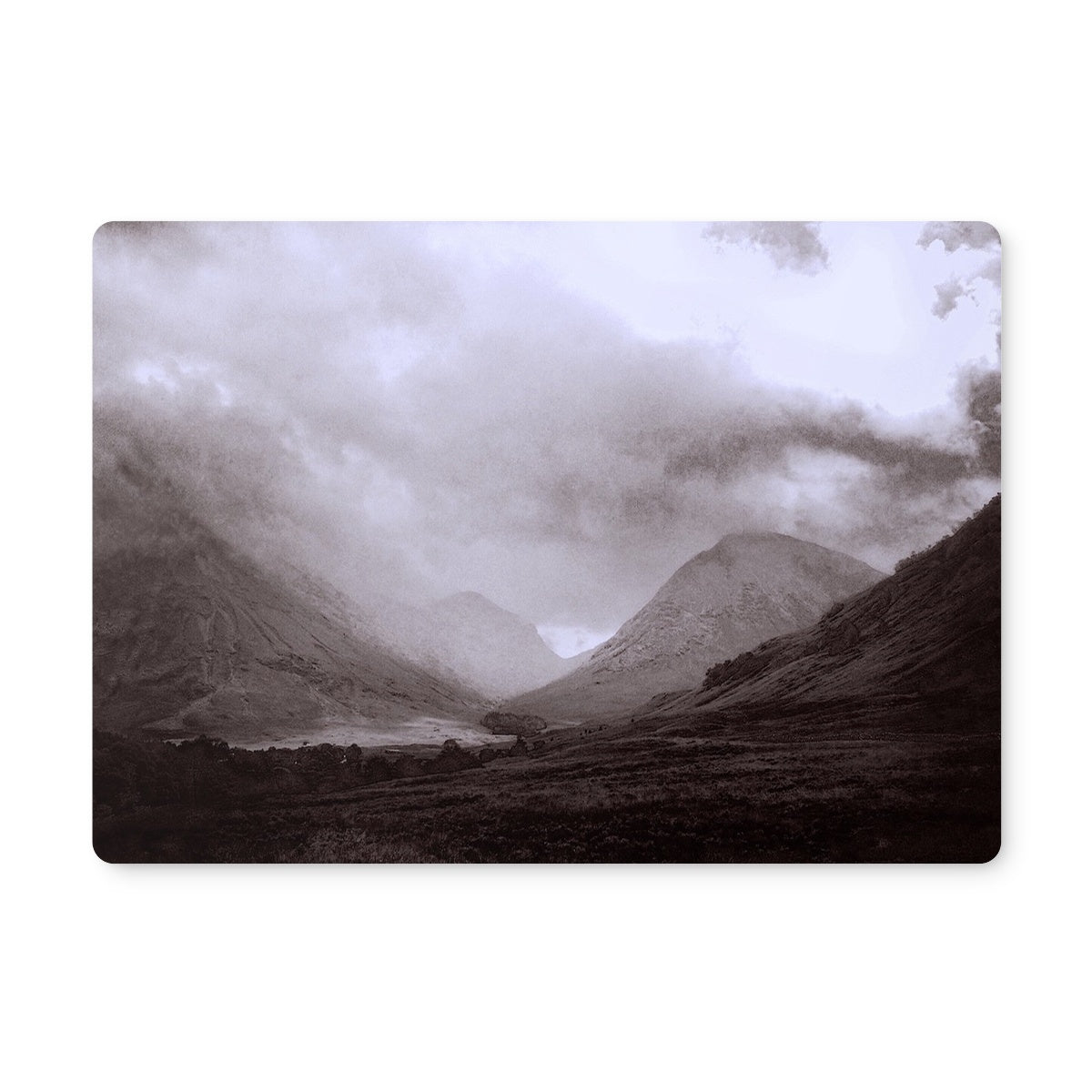 Glencoe Mist Art Gifts Placemat-Placemats-Glencoe Art Gallery-6 Placemats-Paintings, Prints, Homeware, Art Gifts From Scotland By Scottish Artist Kevin Hunter