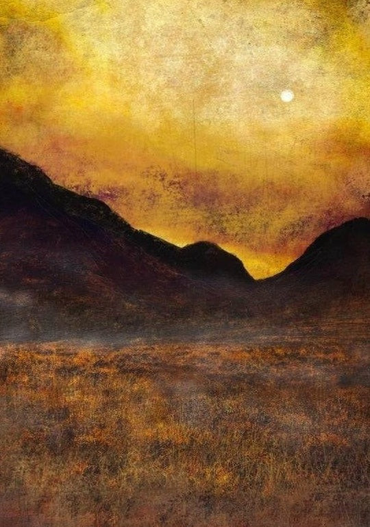 Glencoe Moonlight Scottish Landscape Painting