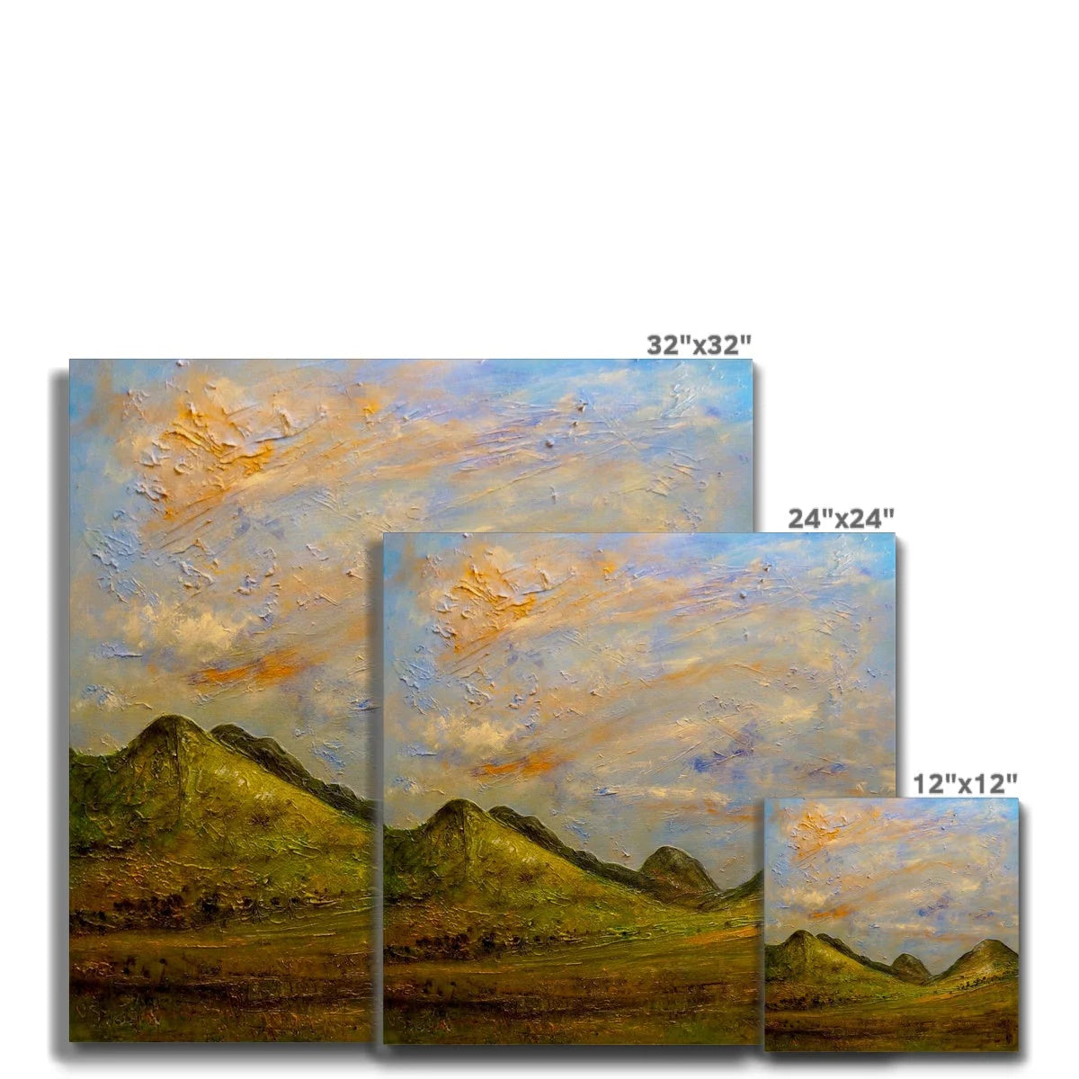 Glencoe Summer Original Landscape Painting on Canvas - Art Gallery Scotland Worldwide Shipping Scottish Prints and Paintings by Artist