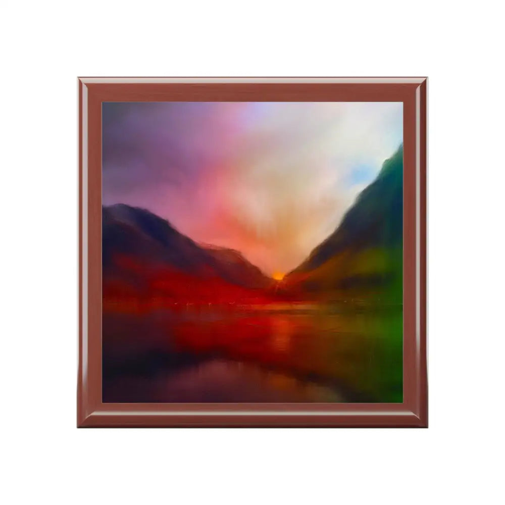 Glencoe Sunset Art Jewellery Box by Scottish Artist Kevin