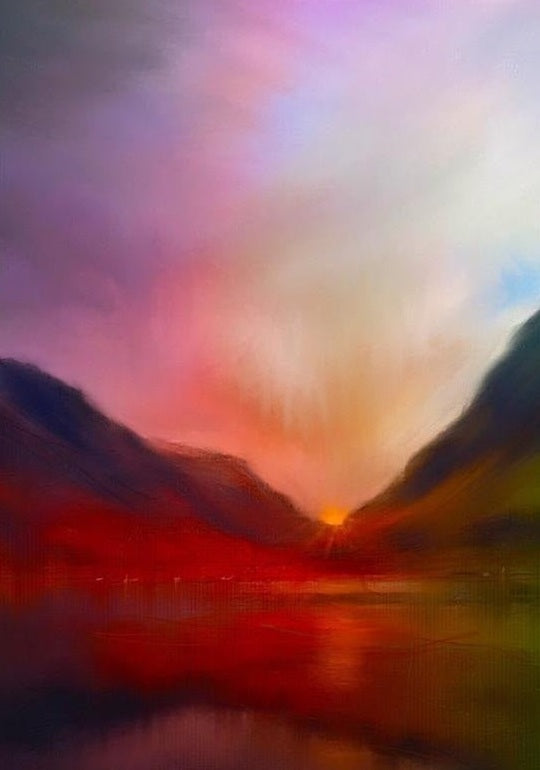 Glencoe Sunset Scottish Landscape Painting
