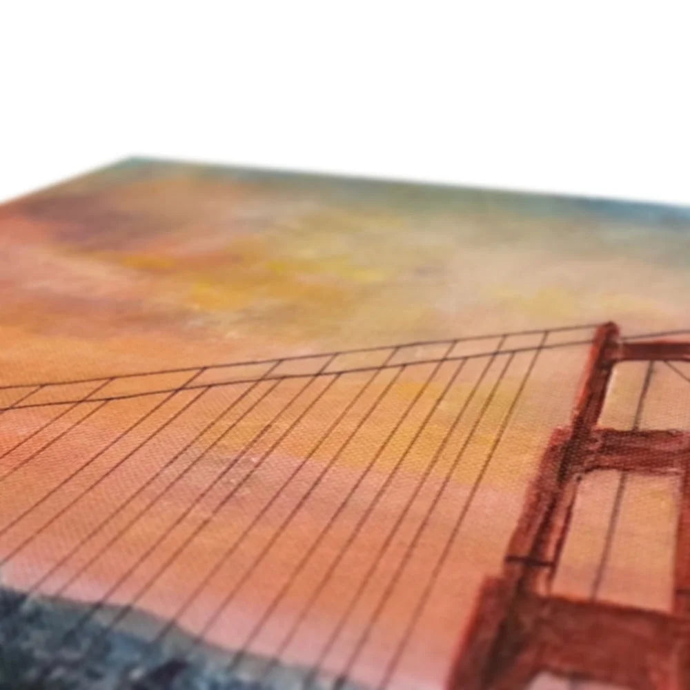 The Golden Gate Bridge Original Cityscape Painting on Canvas - World Art Gallery Scotland Worldwide Shipping Hunter Scottish Prints