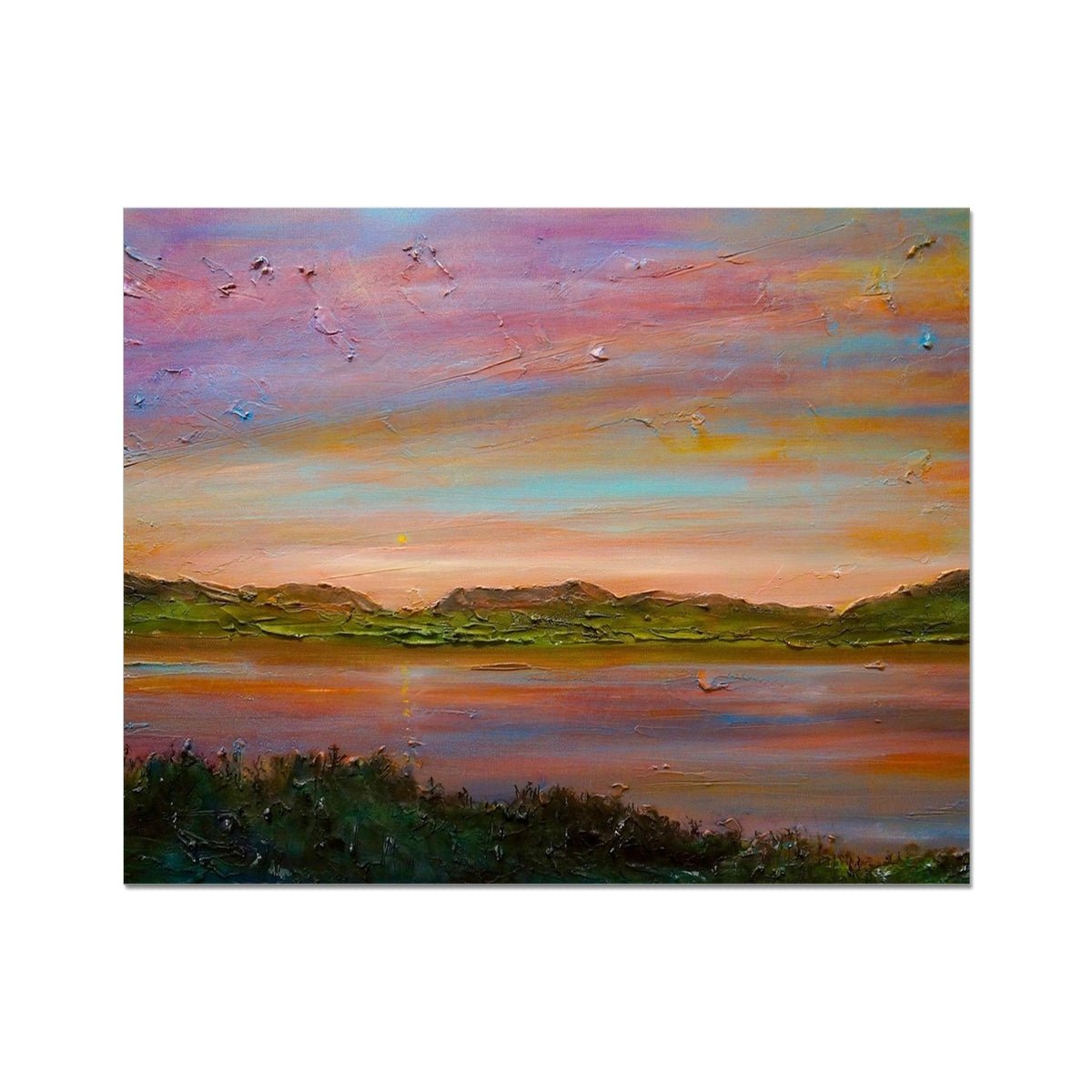 Gourock Golf Club Sunset Painting | Artist Proof Collector Prints From Scotland-Artist Proof Collector Prints-River Clyde Art Gallery-20"x16"-Paintings, Prints, Homeware, Art Gifts From Scotland By Scottish Artist Kevin Hunter