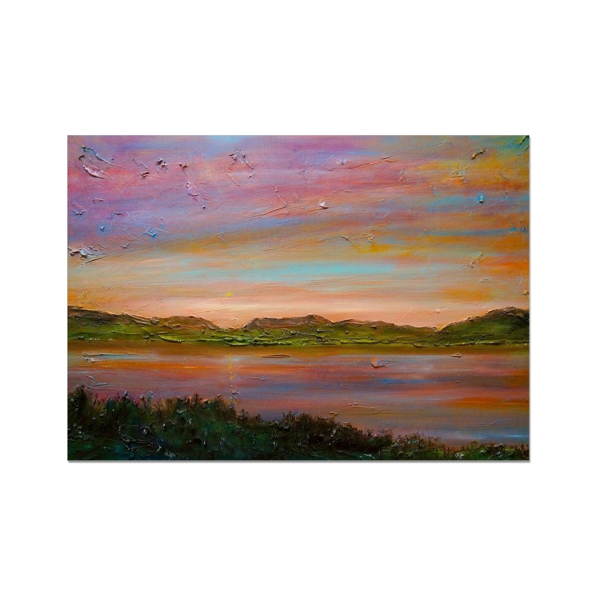 Gourock Golf Club Sunset Painting | Fine Art Prints From Scotland-Unframed Prints-River Clyde Art Gallery-A2 Landscape-Paintings, Prints, Homeware, Art Gifts From Scotland By Scottish Artist Kevin Hunter