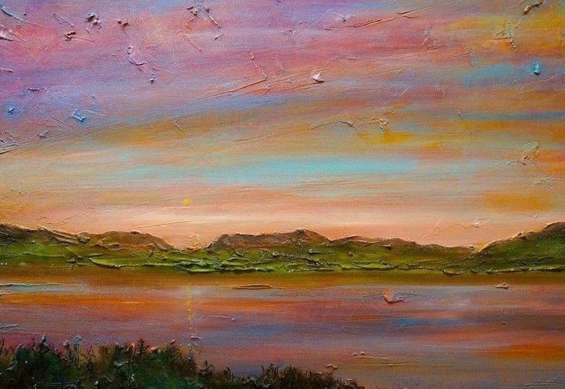 Gourock Golf Club Sunset Scottish Landscape Painting