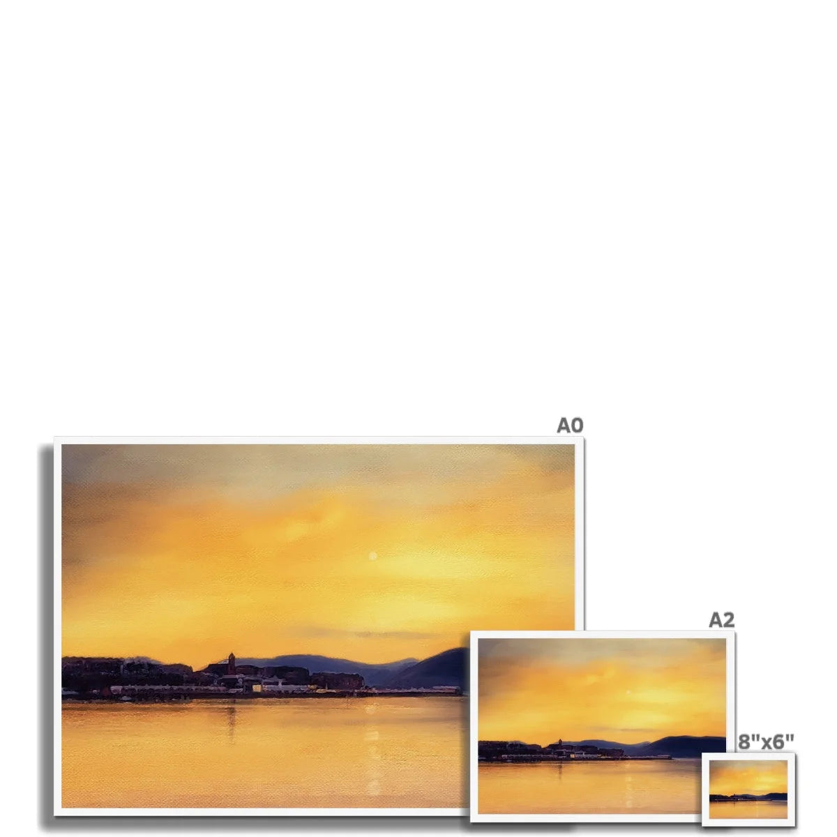 Gourock Sunset from Cardwell Bay Framed Print - River Clyde Art Gallery Scotland Worldwide Shipping Scottish Artist Fine Prints