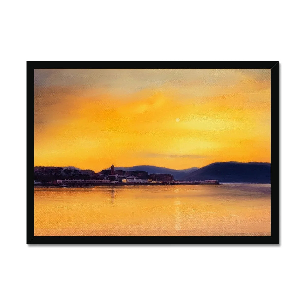 Gourock Sunset from Cardwell Bay Framed Print - River Clyde Art Gallery Scotland Worldwide Shipping Scottish Artist Fine Prints