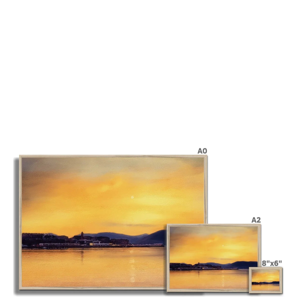 Gourock Sunset from Cardwell Bay Framed Print - River Clyde Art Gallery Scotland Worldwide Shipping Scottish Artist Fine Prints