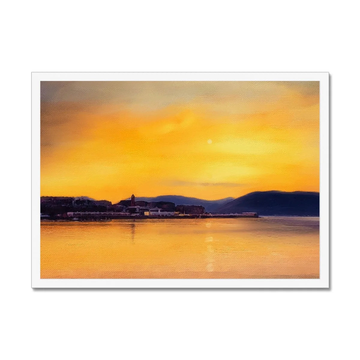 Gourock Sunset from Cardwell Bay Framed Print - River Clyde Art Gallery Scotland Worldwide Shipping Scottish Artist Fine Prints