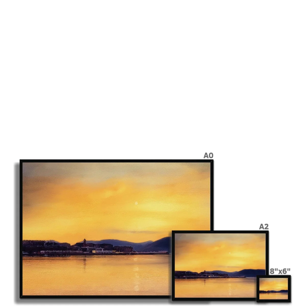 Gourock Sunset from Cardwell Bay Framed Print - River Clyde Art Gallery Scotland Worldwide Shipping Scottish Artist Fine Prints