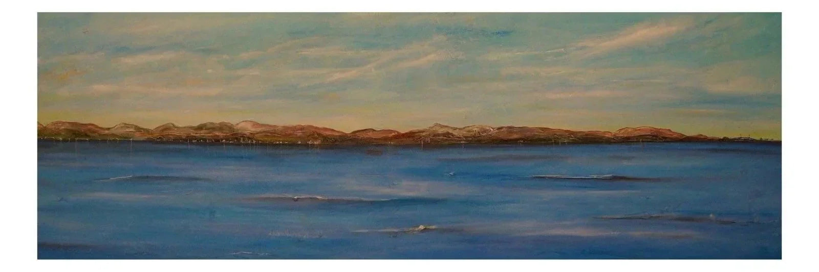 The Greenock Esplanade Original Panoramic Painting - Scottish Artist River Clyde Art Gallery Scotland