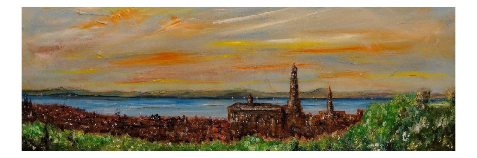 Greenock-Panoramic Prints-River Clyde Art Gallery-Paintings, Prints, Homeware, Art Gifts From Scotland By Scottish Artist Kevin Hunter