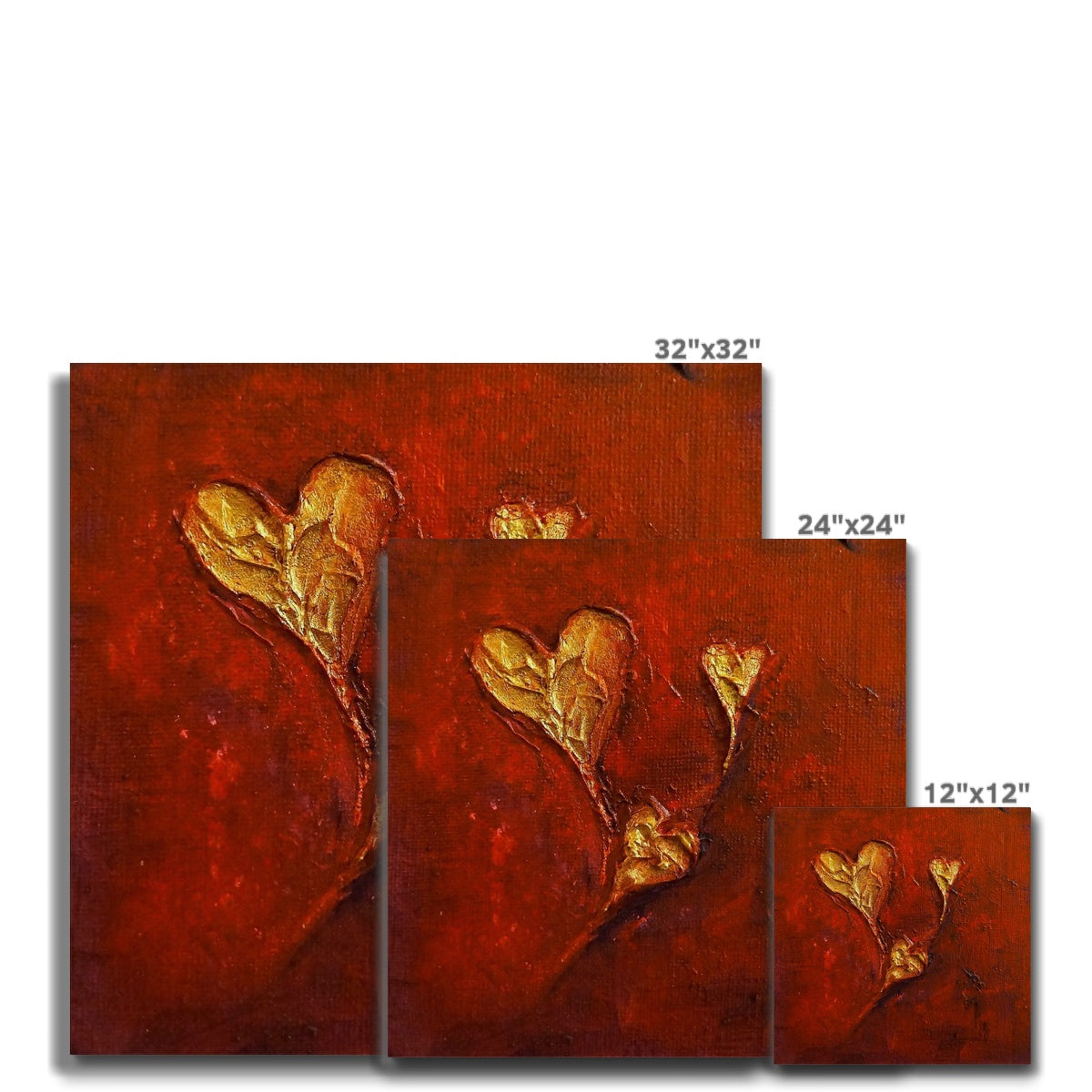 Hearts Abstract Painting | Canvas From Scotland