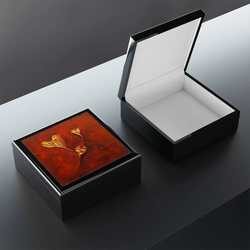Moonlit Highland Wood Art Jewellery Box Kevin Scottish Artist