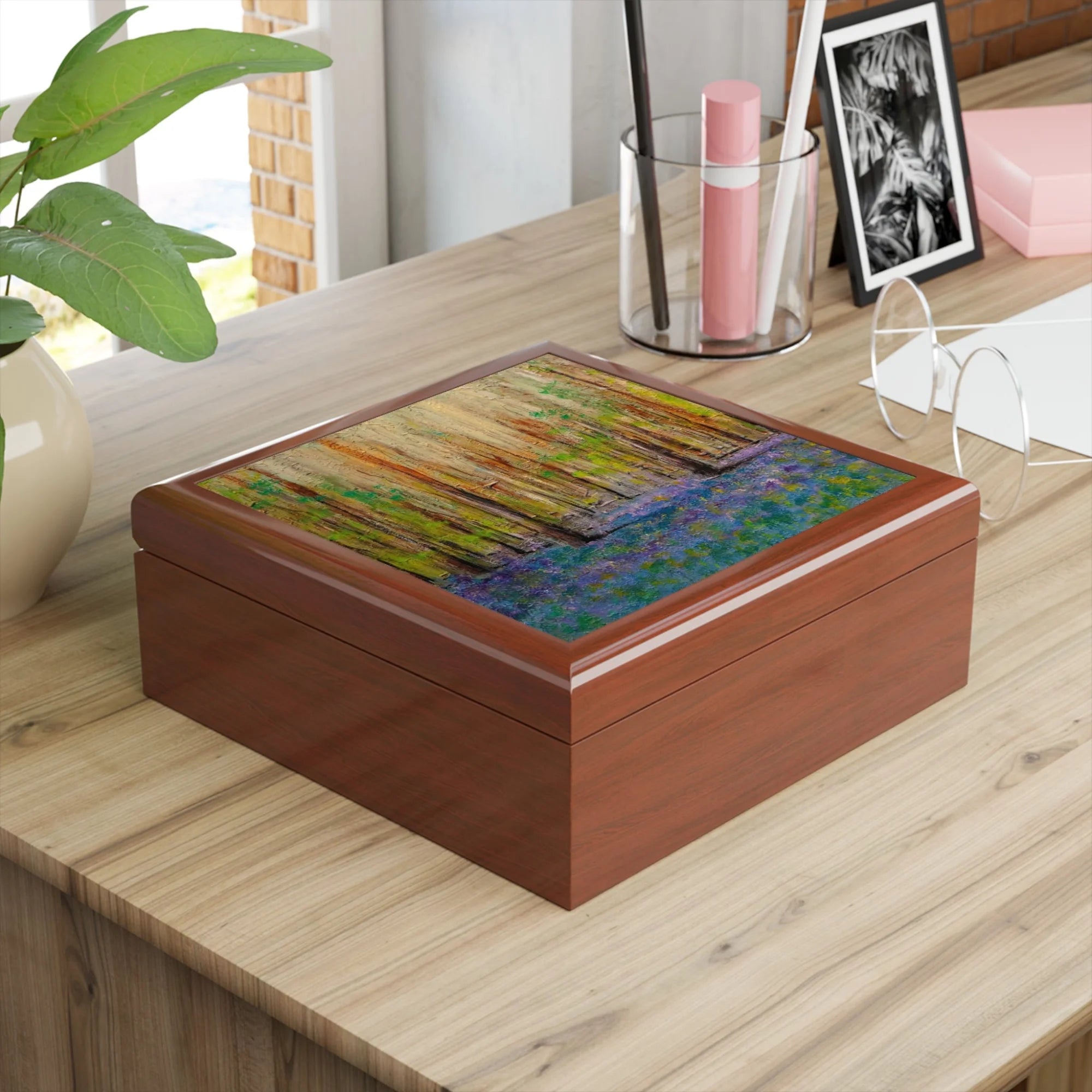 Highland Bluebells | Art Jewellery Box | Scotland - Highlands & Lowlands Gallery Worldwide Shipping Rectangular Wooden Keepsake Scottish