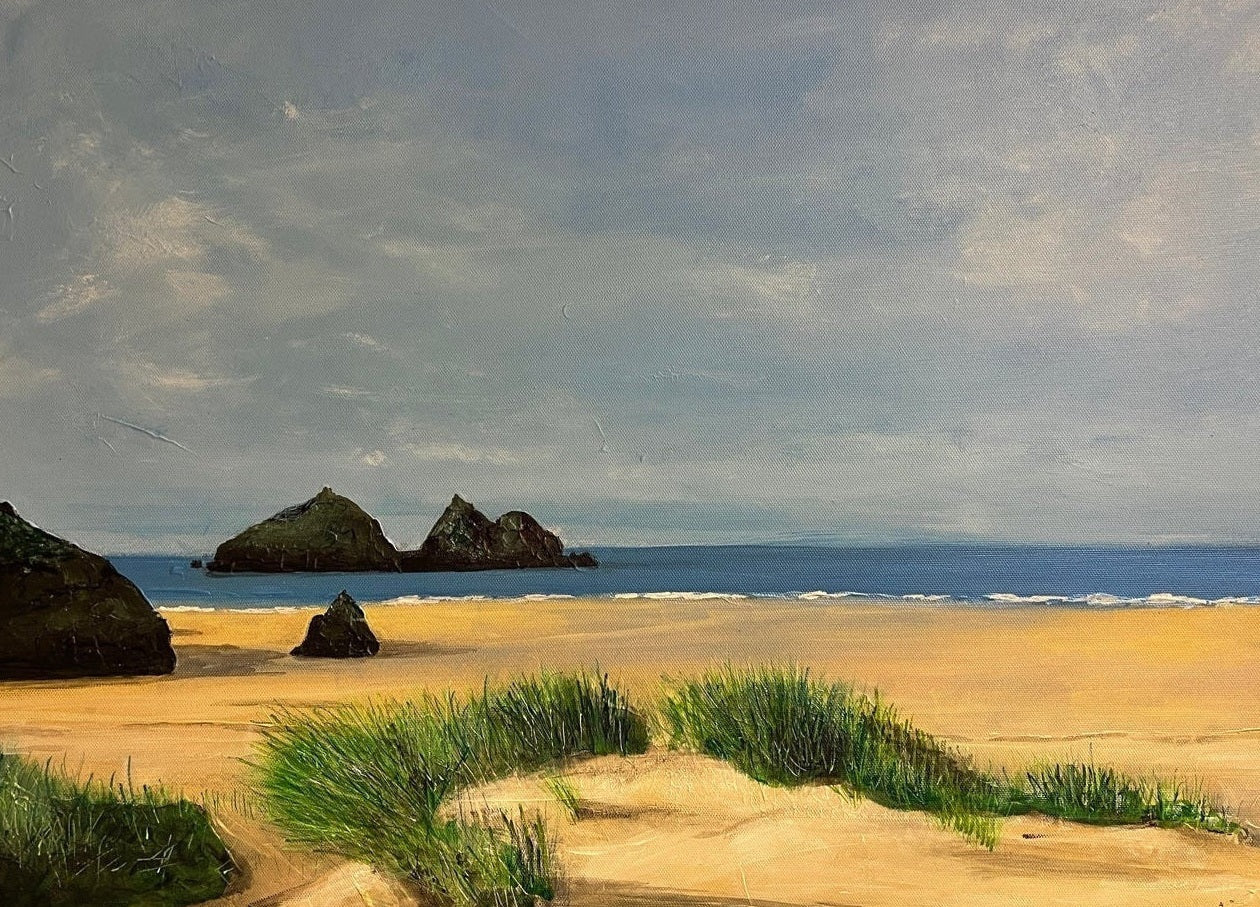 Holywell Beach Cornwall Scottish Landscape Painting