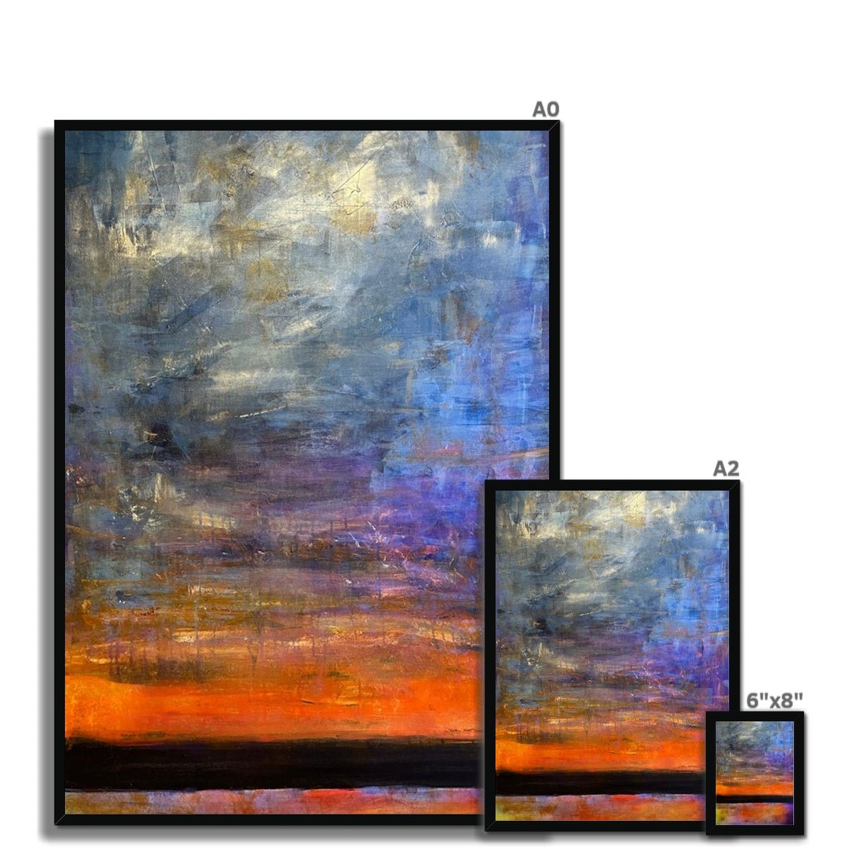 Horizon Dreams Abstract Painting | Framed Prints From Scotland-Framed Prints-Abstract & Impressionistic Art Gallery-Paintings, Prints, Homeware, Art Gifts From Scotland By Scottish Artist Kevin Hunter
