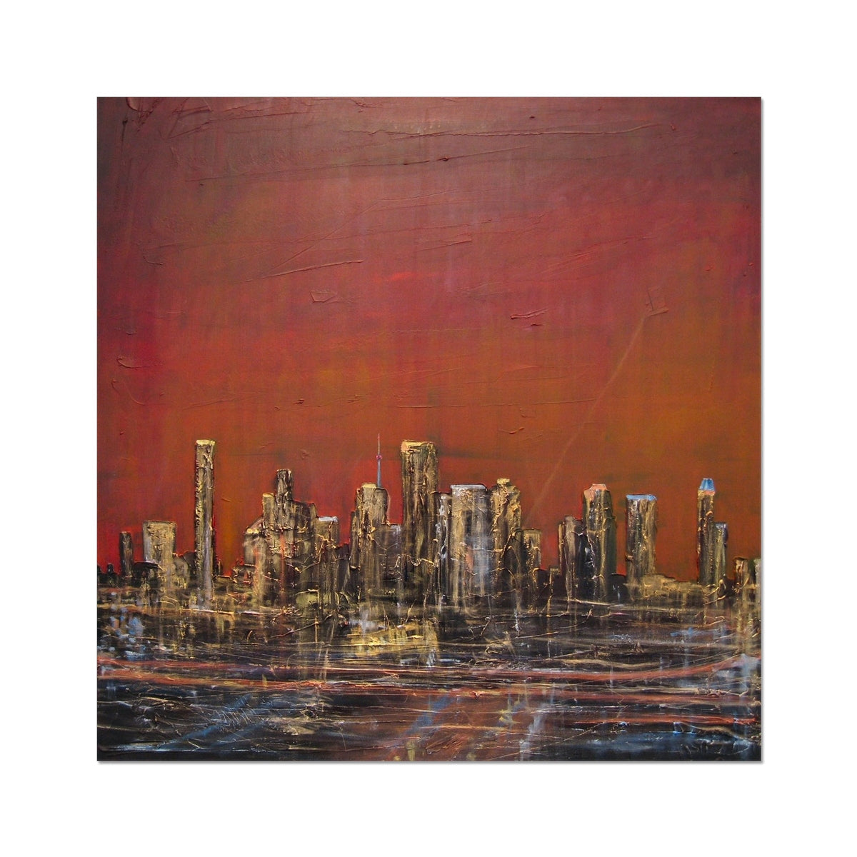 Houston Dusk Texas Painting | Artist Proof Collector Prints From Scotland