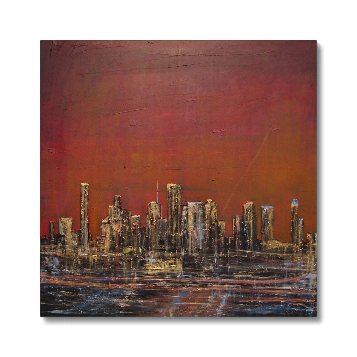 Houston Dusk Texas Painting | Canvas From Scotland