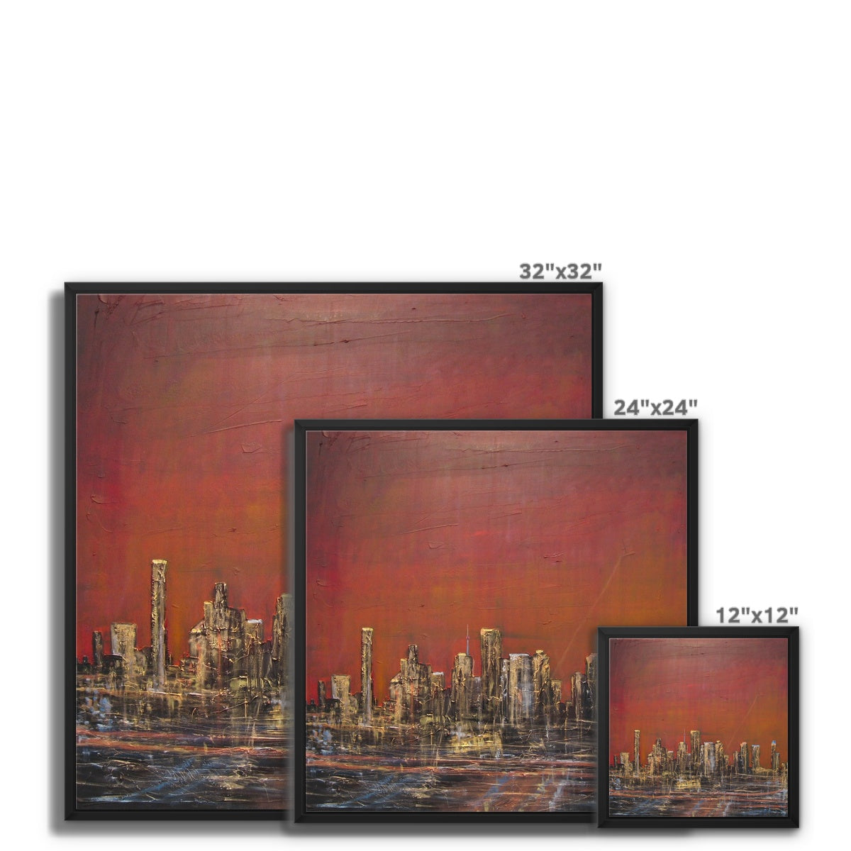 Houston Dusk Texas Painting | Framed Canvas From Scotland