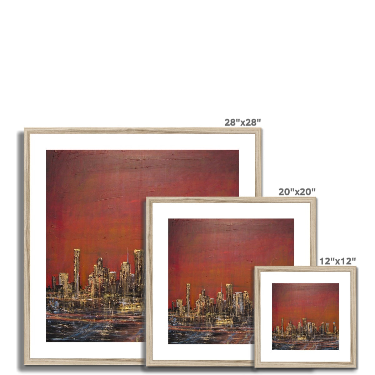 Houston Dusk Texas Painting | Framed & Mounted Prints From Scotland