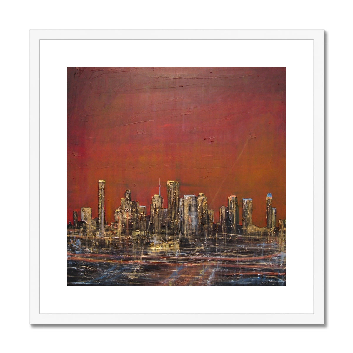 Houston Dusk Texas Painting | Framed & Mounted Prints From Scotland