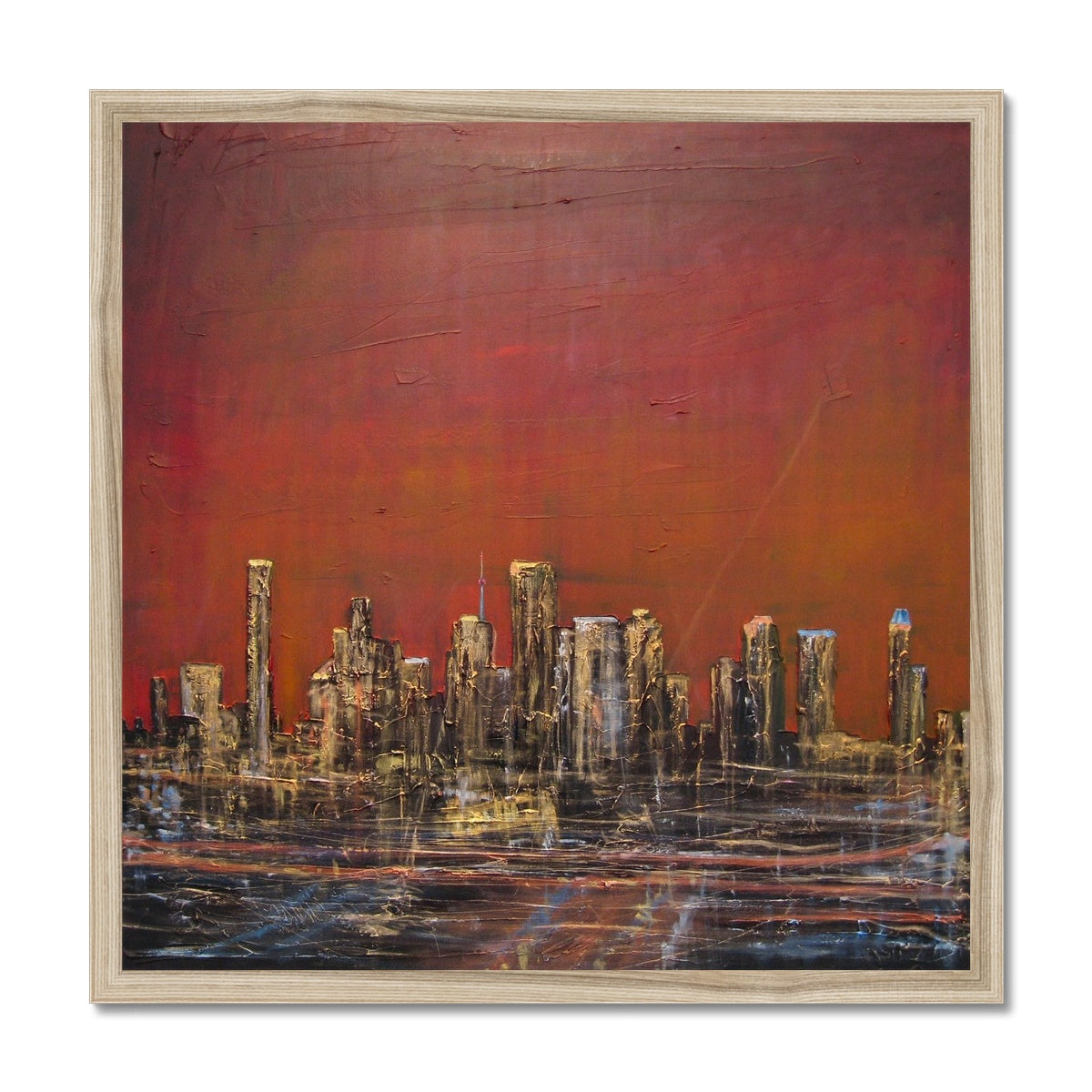 Houston Dusk Texas Painting | Framed Prints From Scotland