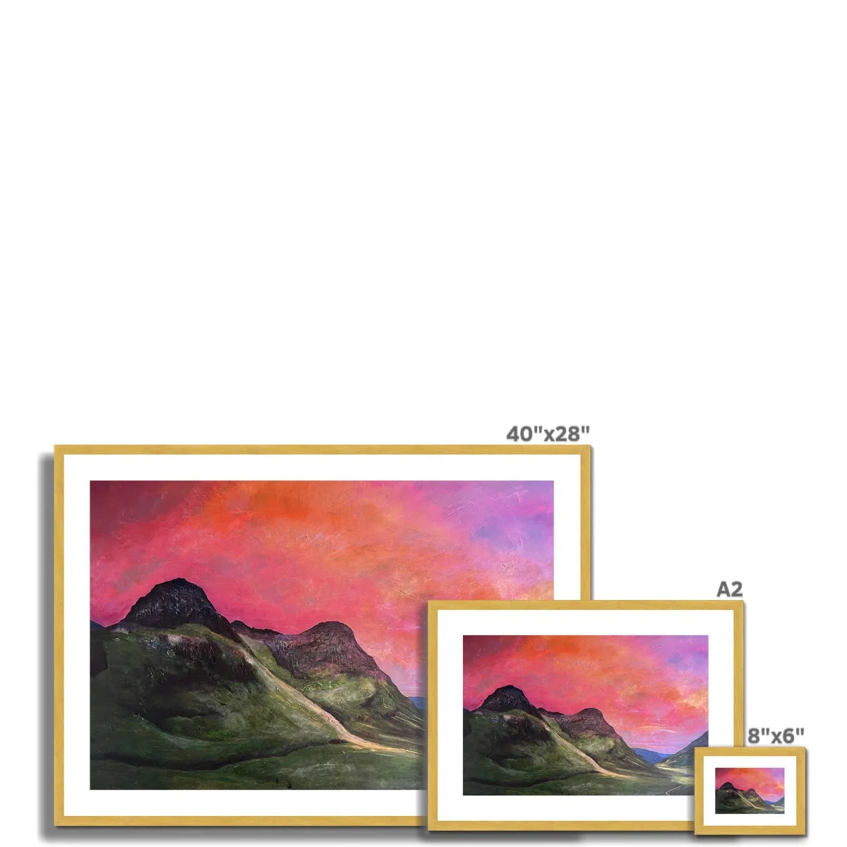 Into the Glencoe Dusk Antique Framed & Mounted Print - Art Gallery Scotland Worldwide Shipping Scottish Prints and Landscape Paintings