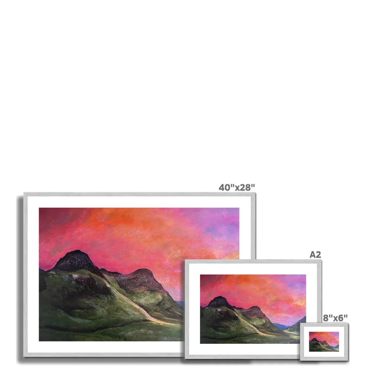 Into the Glencoe Dusk Antique Framed & Mounted Print - Art Gallery Scotland Worldwide Shipping Scottish Prints and Landscape Paintings