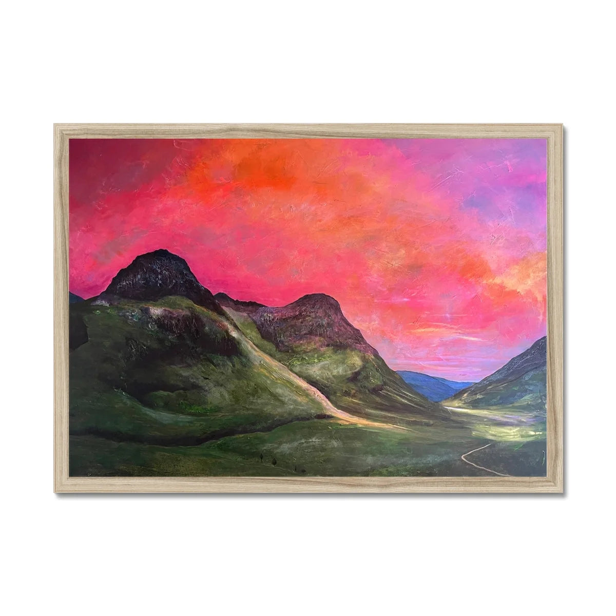 Into the Glencoe Dusk Framed Print - Art Gallery Scotland Worldwide Shipping Paintings | Prints | Gifts from by Scottish Artist Hunter