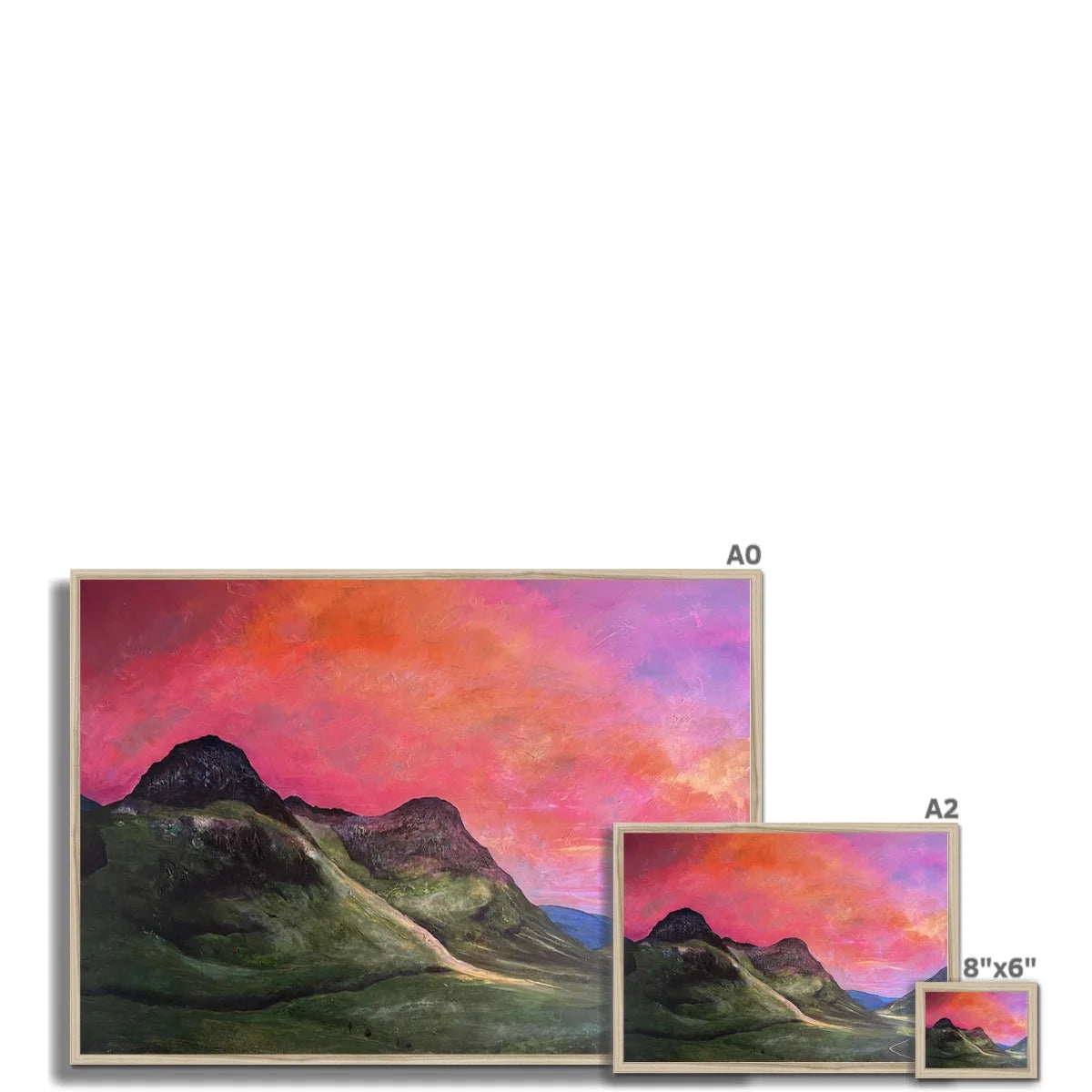 Into the Glencoe Dusk Framed Print - Art Gallery Scotland Worldwide Shipping Paintings | Prints | Gifts from by Scottish Artist Hunter