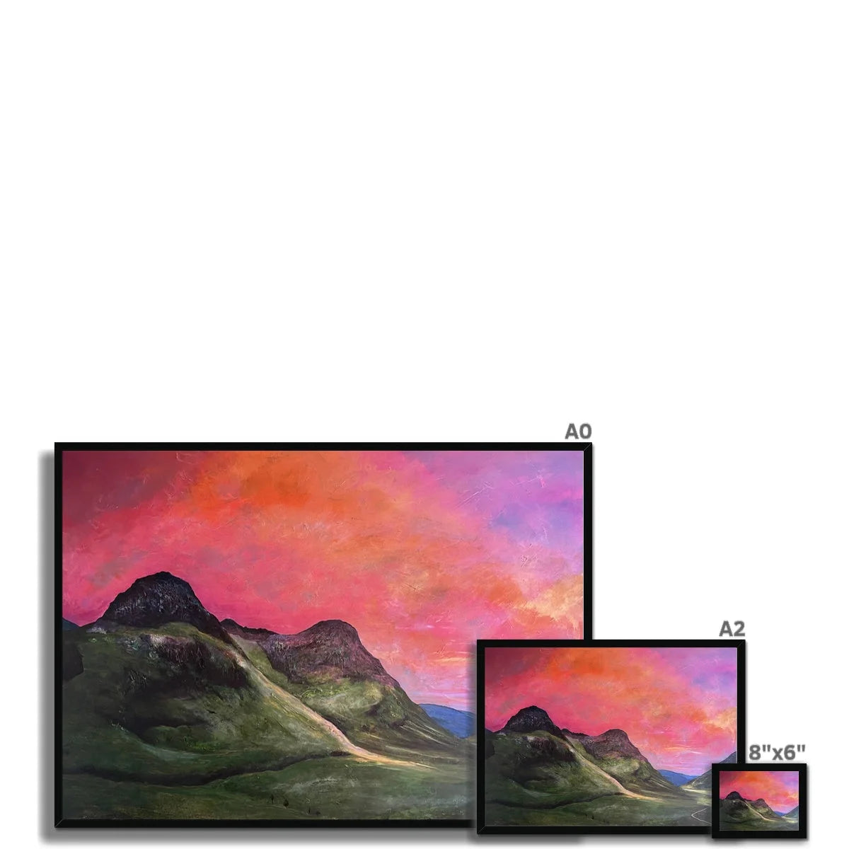 Into the Glencoe Dusk Framed Print - Art Gallery Scotland Worldwide Shipping Paintings | Prints | Gifts from by Scottish Artist Hunter