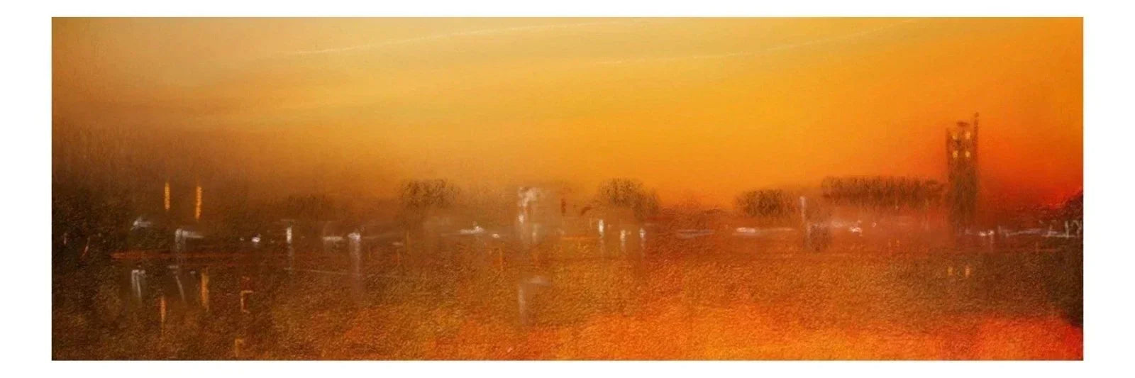 Inveraray Dusk Original Panoramic Painting - Scottish Artist Highlands & Lowlands Art Gallery Scotland